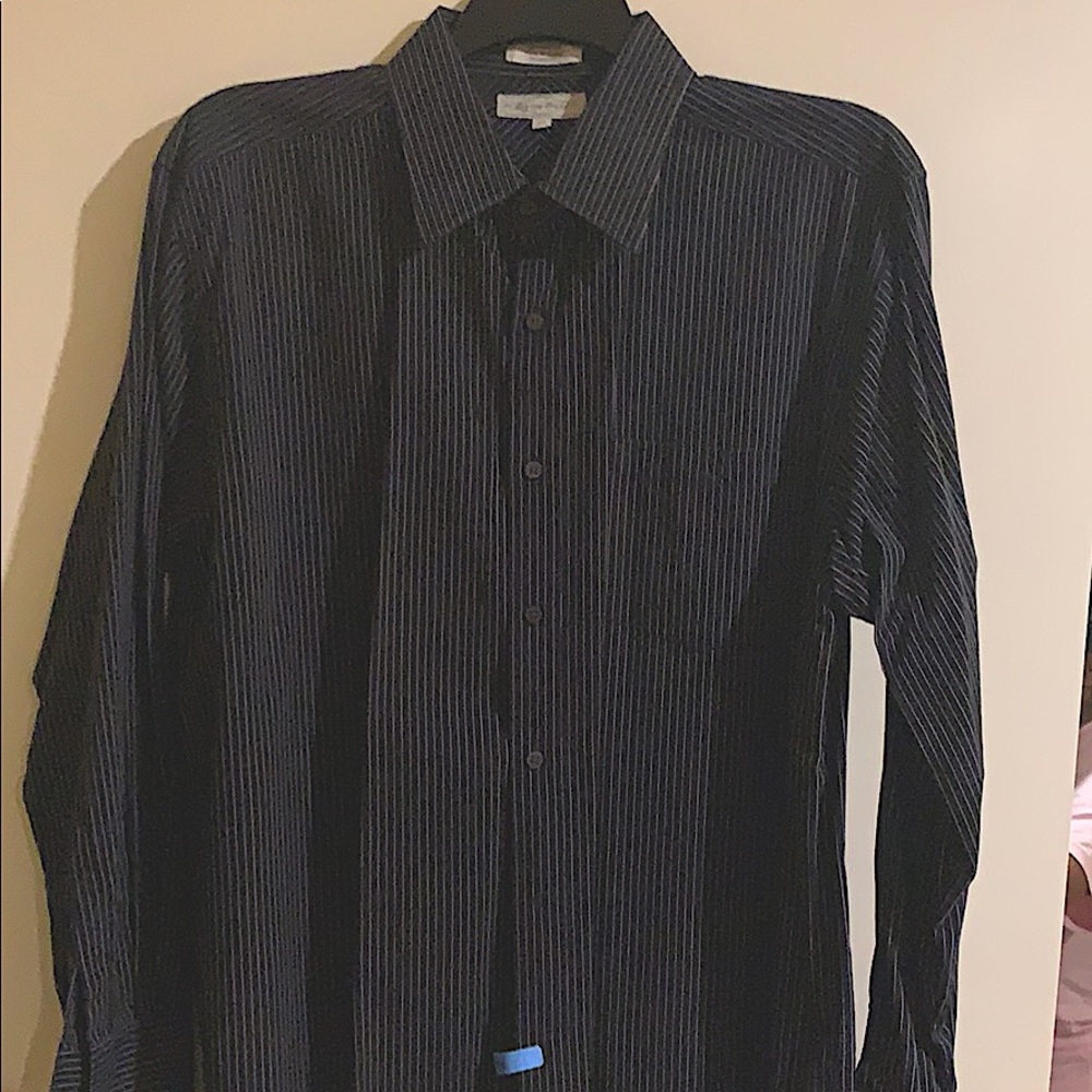 Eighty Eight black with gray pinstripe dress shirt